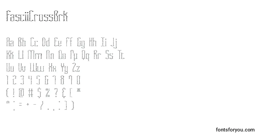 FasciiCrossBrk-fontti – aakkoset, numerot, erikoismerkit
