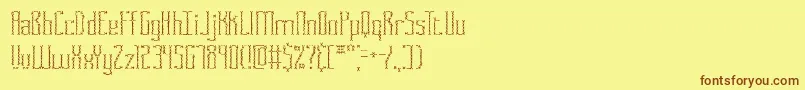 フォントFasciiCrossBrk – 茶色の文字が黄色の背景にあります。