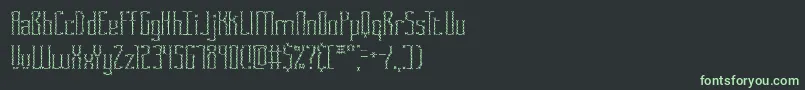 フォントFasciiCrossBrk – 黒い背景に緑の文字