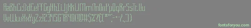フォントFasciiCrossBrk – 灰色の背景に緑のフォント