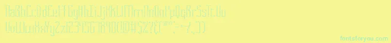 フォントFasciiCrossBrk – 黄色い背景に緑の文字