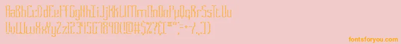 フォントFasciiCrossBrk – オレンジの文字がピンクの背景にあります。