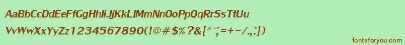 LilyupcItalic-fontti – ruskeat fontit vihreällä taustalla