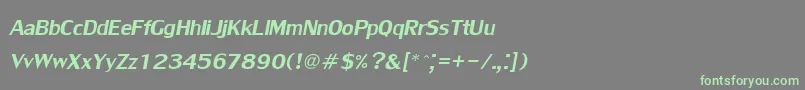 Шрифт LilyupcItalic – зелёные шрифты на сером фоне