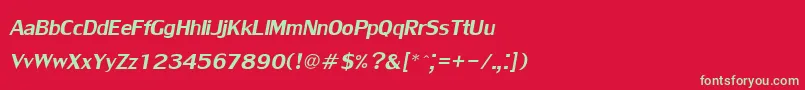 LilyupcItalic Font – Green Fonts on Red Background