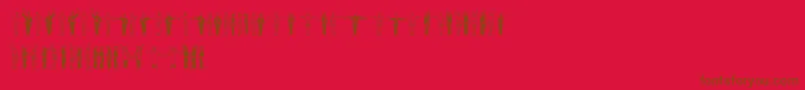 Linotypetraffity-Schriftart – Braune Schriften auf rotem Hintergrund