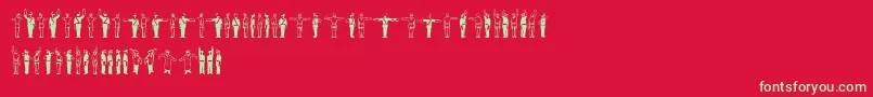 Linotypetraffity Font – Green Fonts on Red Background