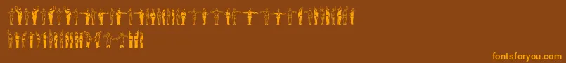 Linotypetraffity Font – Orange Fonts on Brown Background