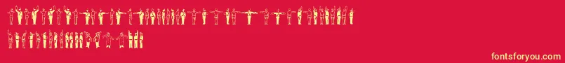 Linotypetraffity Font – Yellow Fonts on Red Background