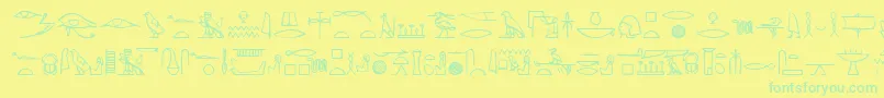 フォントYiro – 黄色い背景に緑の文字