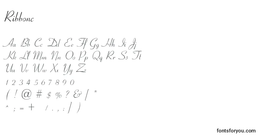 Ribbonc-fontti – aakkoset, numerot, erikoismerkit