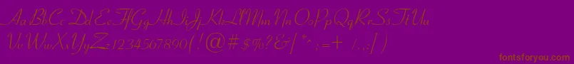 Ribbonc Font – Brown Fonts on Purple Background