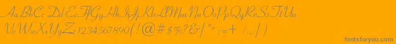 Ribbonc-Schriftart – Graue Schriften auf orangefarbenem Hintergrund