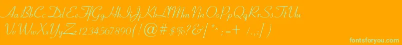 Ribbonc Font – Green Fonts on Orange Background