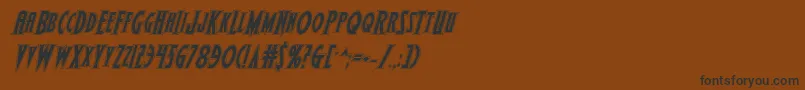 Wolfsbane2iiacadital-Schriftart – Schwarze Schriften auf braunem Hintergrund