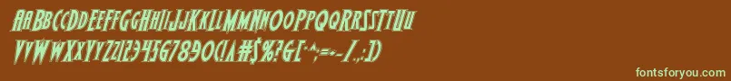 Wolfsbane2iiacadital Font – Green Fonts on Brown Background