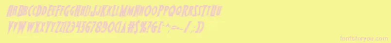 Wolfsbane2iiacadital Font – Pink Fonts on Yellow Background