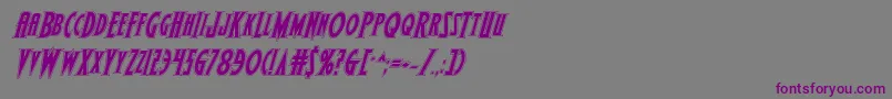 フォントWolfsbane2iiacadital – 紫色のフォント、灰色の背景
