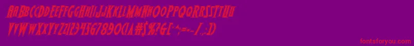 Wolfsbane2iiacadital-Schriftart – Rote Schriften auf violettem Hintergrund