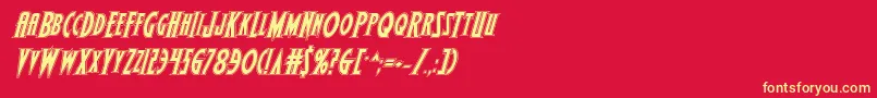 Wolfsbane2iiacadital Font – Yellow Fonts on Red Background