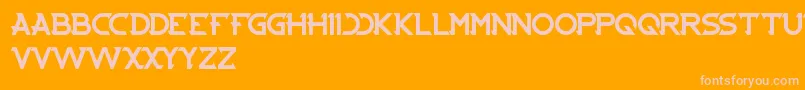 Cybertooth-Schriftart – Rosa Schriften auf orangefarbenem Hintergrund