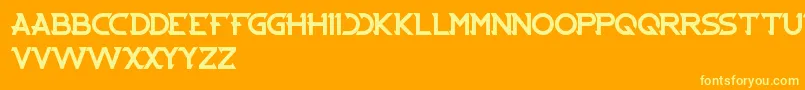 Saiba mais sobre a fonte Cybertooth Fonte Cybertooth – fontes amarelas em um fundo laranja