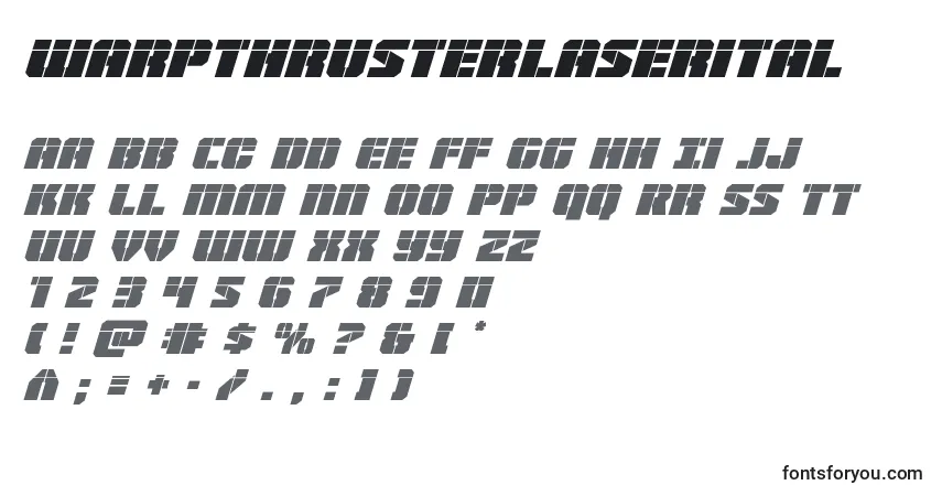 Fuente Warpthrusterlaserital - alfabeto, números, caracteres especiales