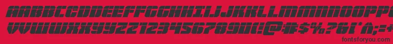 フォントWarpthrusterlaserital – 赤い背景に黒い文字
