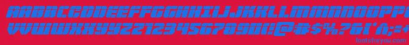 Warpthrusterlaserital Font – Blue Fonts on Red Background
