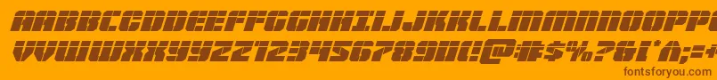 Warpthrusterlaserital Font – Brown Fonts on Orange Background