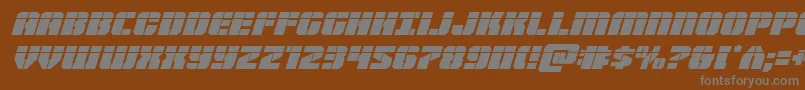 Warpthrusterlaserital-Schriftart – Graue Schriften auf braunem Hintergrund