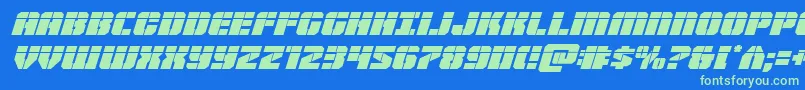 Warpthrusterlaserital Font – Green Fonts on Blue Background