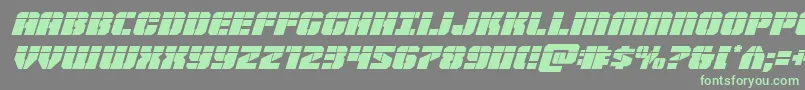 Warpthrusterlaserital Font – Green Fonts on Gray Background