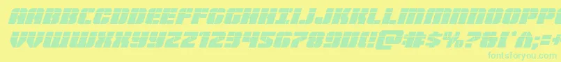 Warpthrusterlaserital Font – Green Fonts on Yellow Background