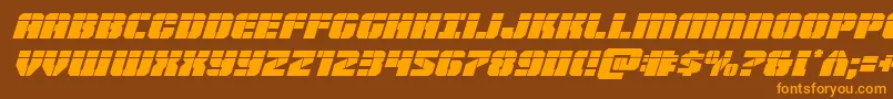 Warpthrusterlaserital Font – Orange Fonts on Brown Background