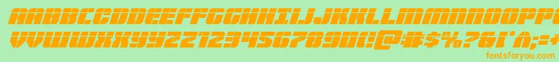 Warpthrusterlaserital Font – Orange Fonts on Green Background