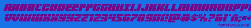 Warpthrusterlaserital Font – Purple Fonts on Blue Background