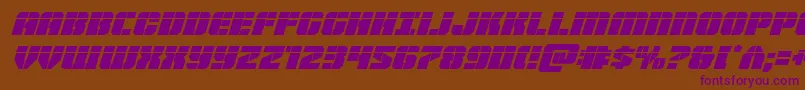 Warpthrusterlaserital Font – Purple Fonts on Brown Background