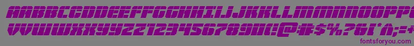 Więcej informacji o czcionce Warpthrusterlaserital Czcionka Warpthrusterlaserital – fioletowe czcionki na szarym tle