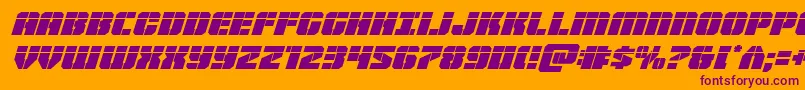 Warpthrusterlaserital Font – Purple Fonts on Orange Background