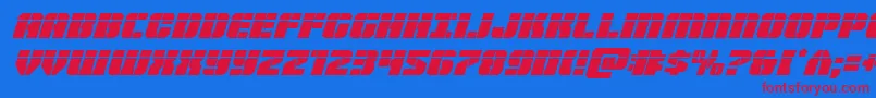 Police Warpthrusterlaserital – polices rouges sur fond bleu