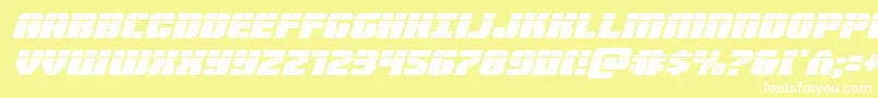 Warpthrusterlaserital Font – White Fonts on Yellow Background