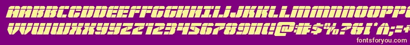 Warpthrusterlaserital Font – Yellow Fonts on Purple Background