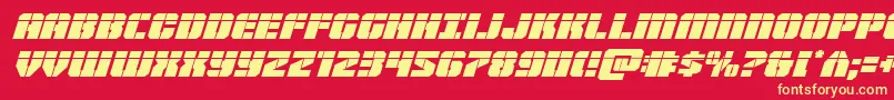 Warpthrusterlaserital Font – Yellow Fonts on Red Background