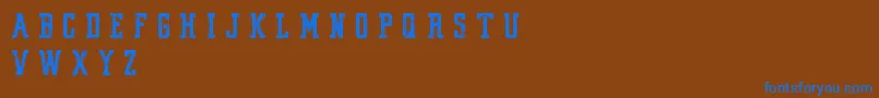 VintageCollegeDeptWorn Font – Blue Fonts on Brown Background