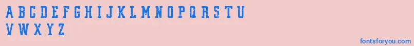 VintageCollegeDeptWorn Font – Blue Fonts on Pink Background