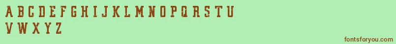VintageCollegeDeptWorn Font – Brown Fonts on Green Background