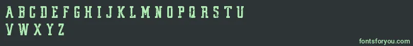 VintageCollegeDeptWorn Font – Green Fonts on Black Background