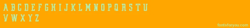 VintageCollegeDeptWorn Font – Green Fonts on Orange Background