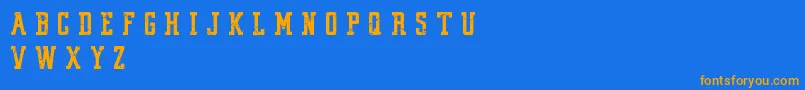 VintageCollegeDeptWorn Font – Orange Fonts on Blue Background